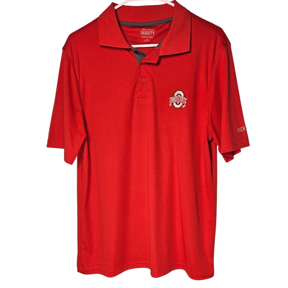 Ohio State Buckeyes Mens Red Performance Polo Shirt Varsity Authentic Size‎ M